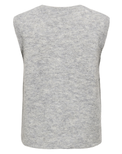 Only - ONLAllison Button Strik Vest - Light Grey Melange